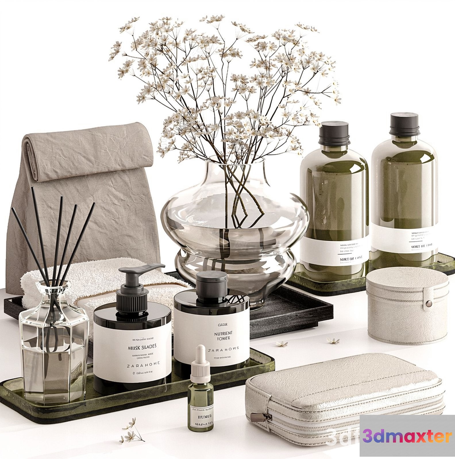 Neutral-Toned Bathroom Products 3D Model - 6684 - VRAY Render