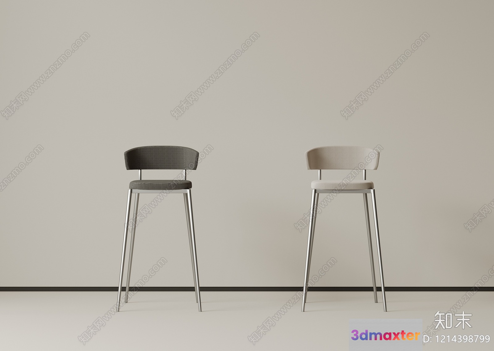 Minimalist Bar Stools 3D Model - 17565 - VRAY Render