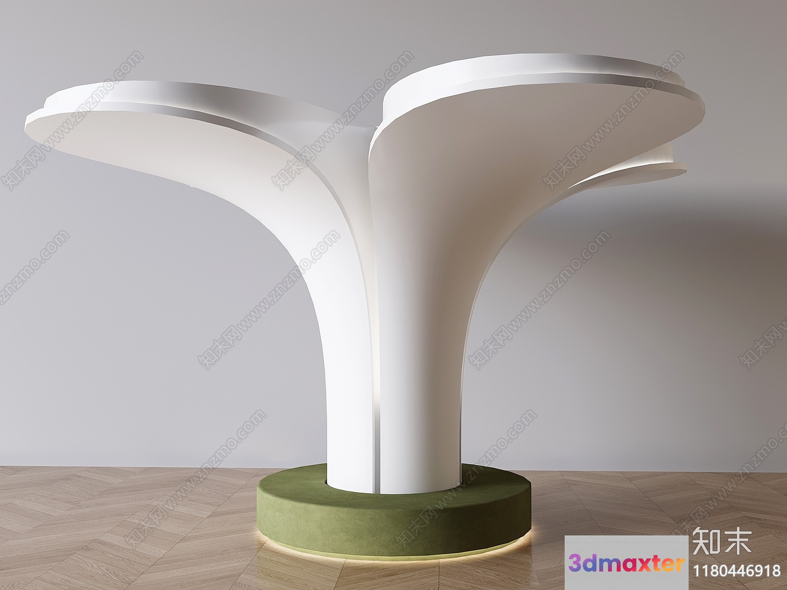 Modern White Sculpture 3D Model - 14088 - VRAY Render