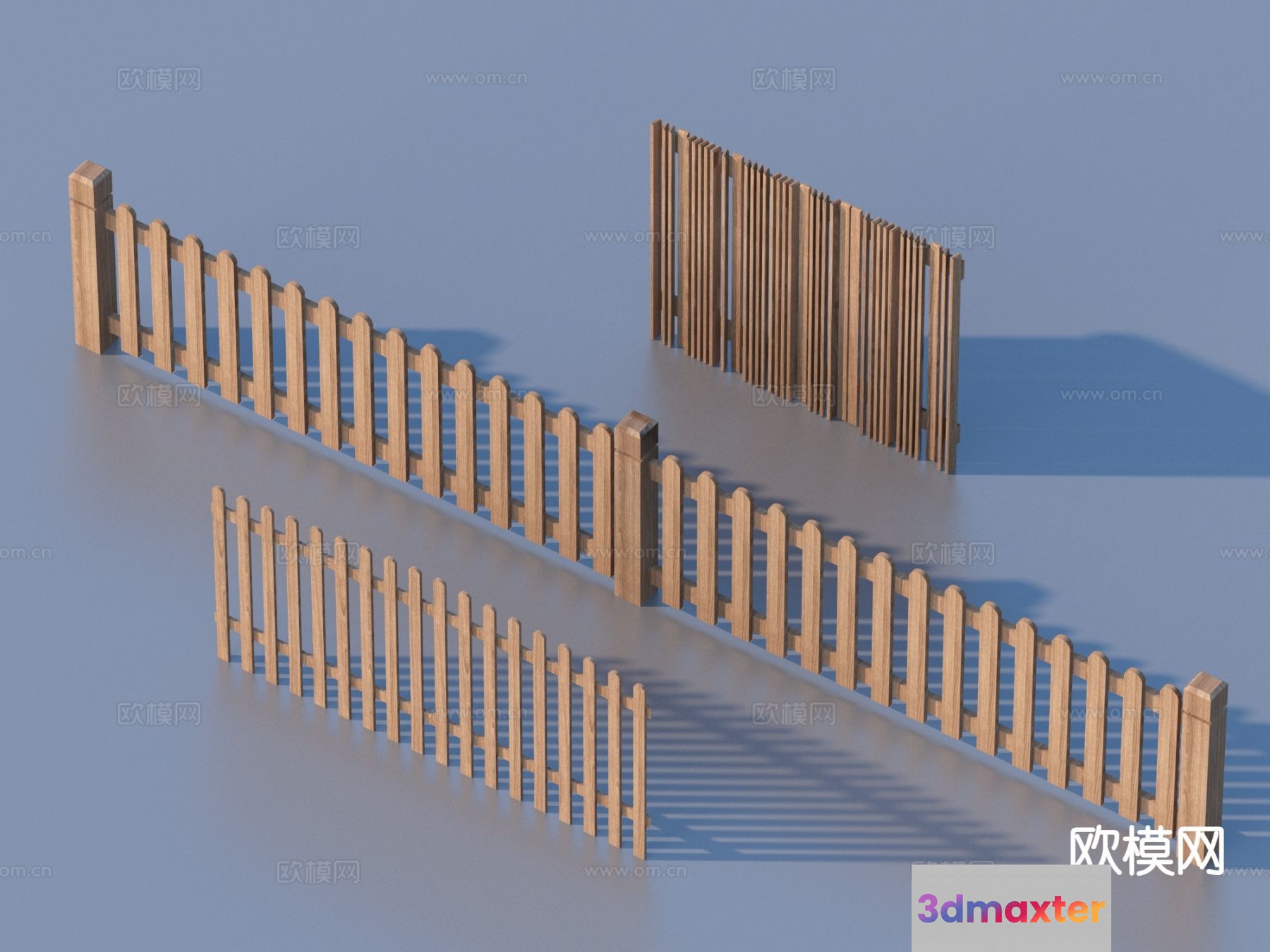 A Wooden Fence 3D Model - 6761 - VRAY Render