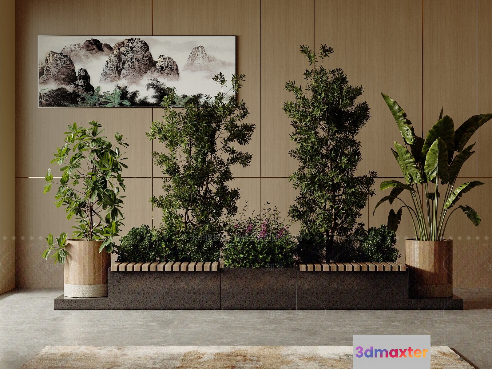 Modern Indoor Plant Display 3D Model - 23651 - CORONA Render