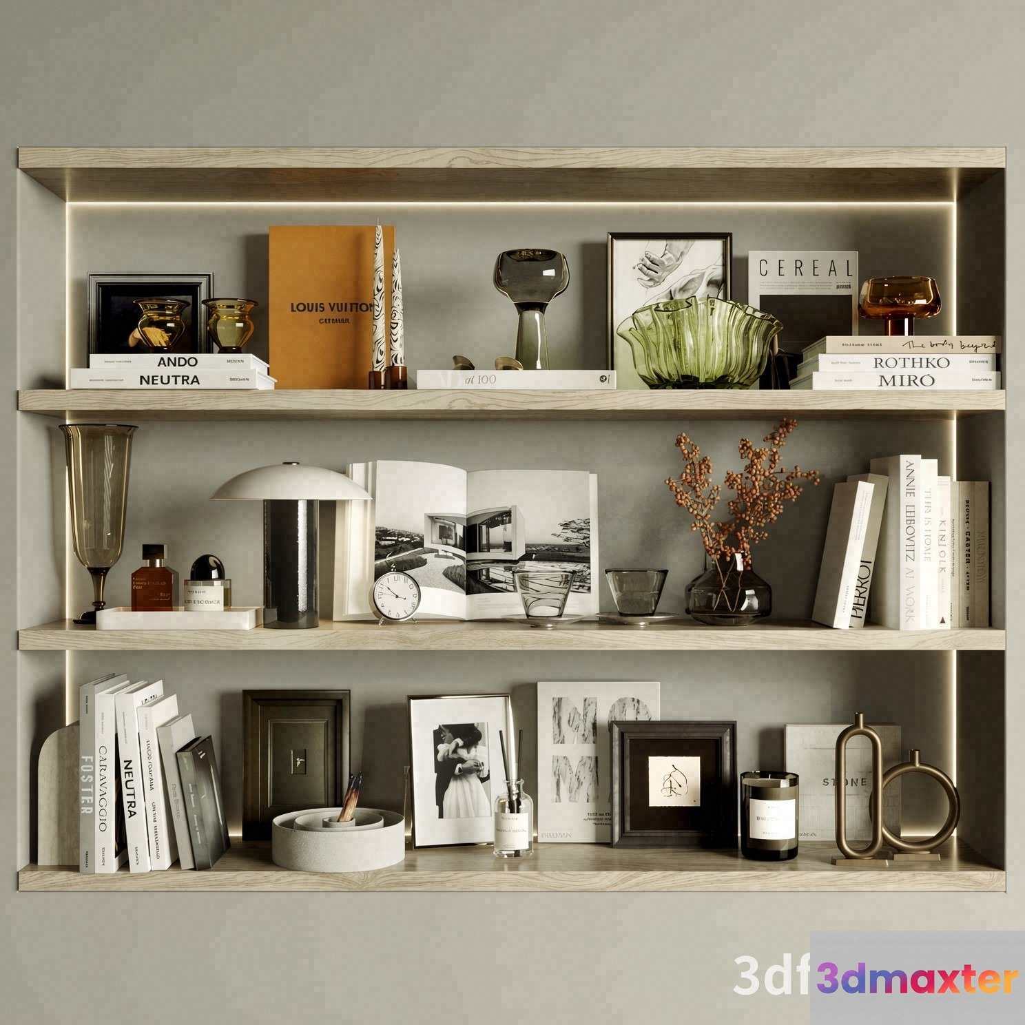 Light Wood Shelves 3D Model - 22950 - VRAY Render