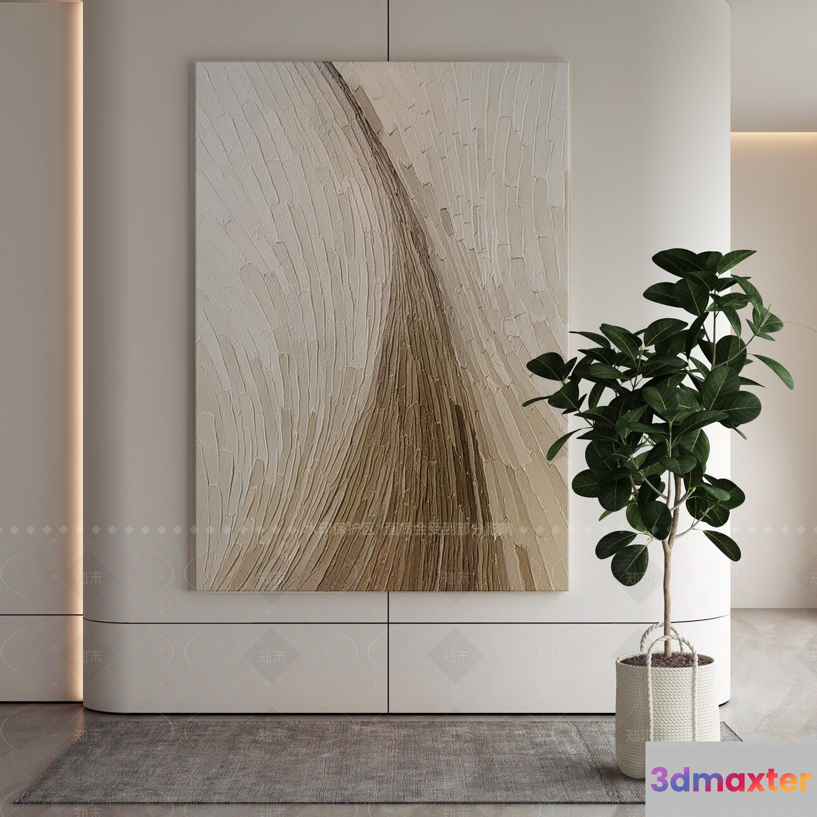 Abstract Art Piece 3D Model - 10016 - VRAY Render
