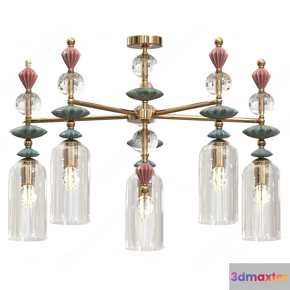 Gold Light Fixture 3D Model - 18540 - VRAY Render