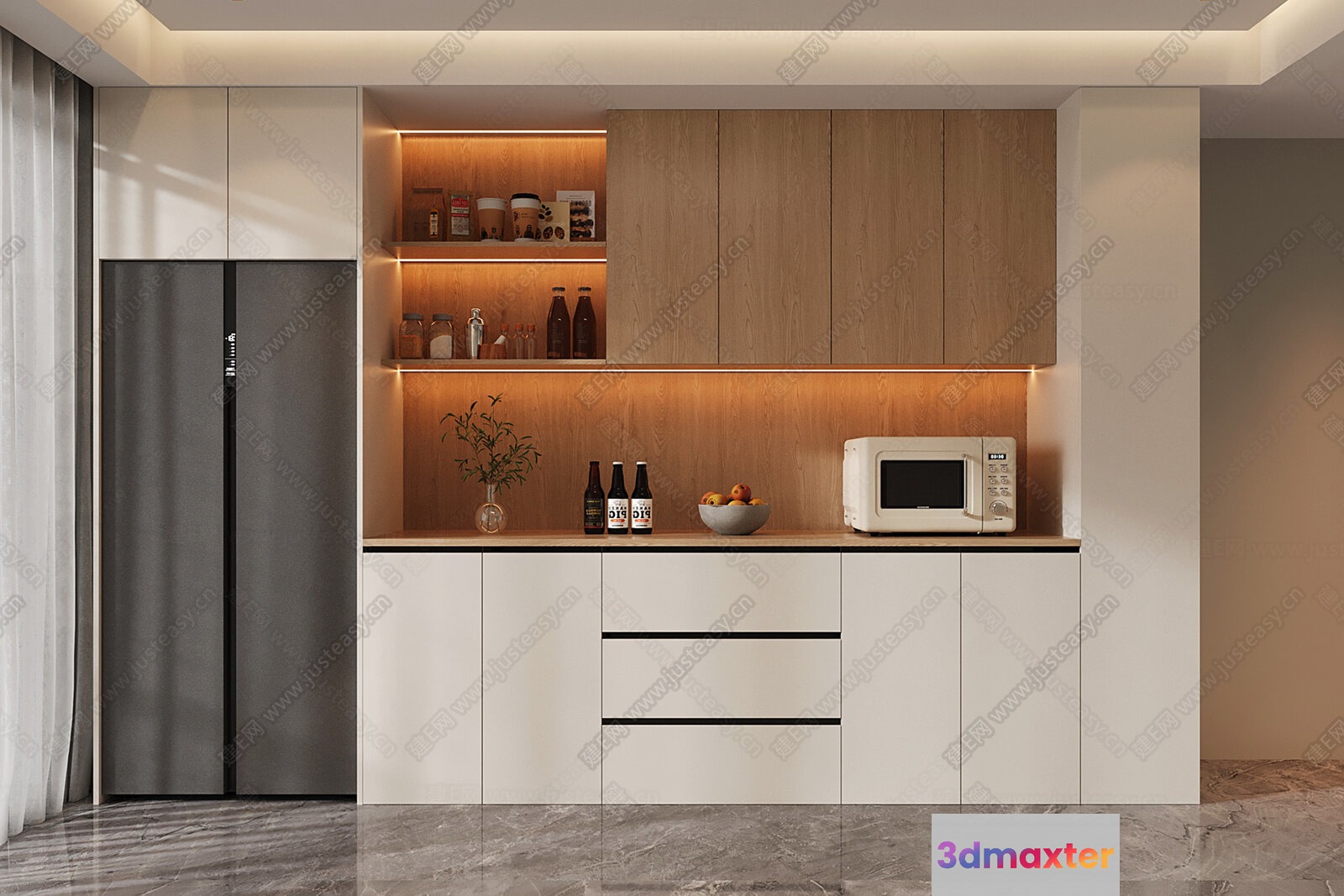 Modern Kitchen Counter 3D Model - 23128 - VRAY Render