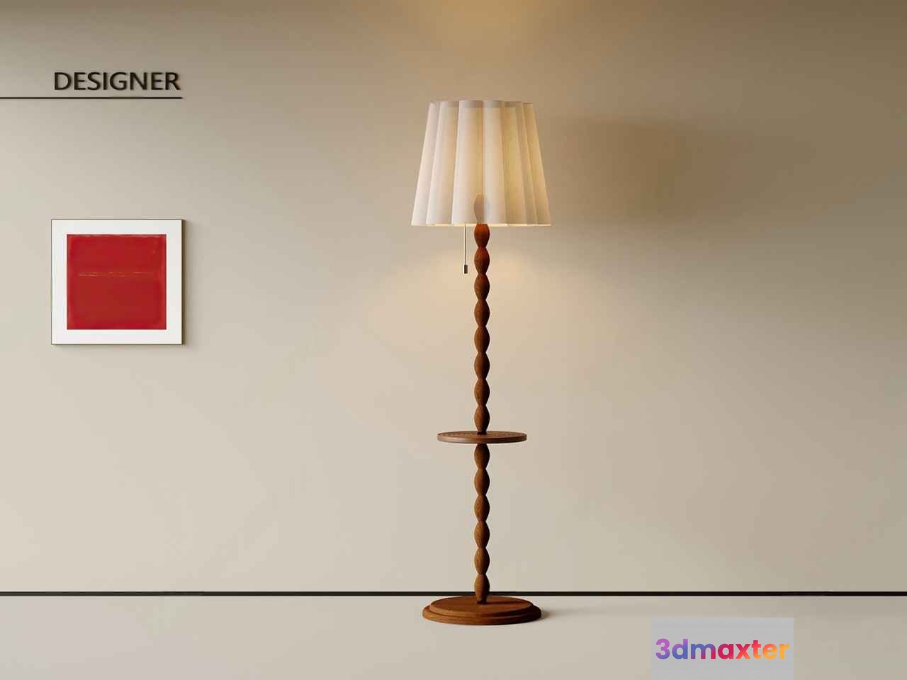 A Floor Lamp With A Unique Design 3D Model - 5921 - CORONA Render
