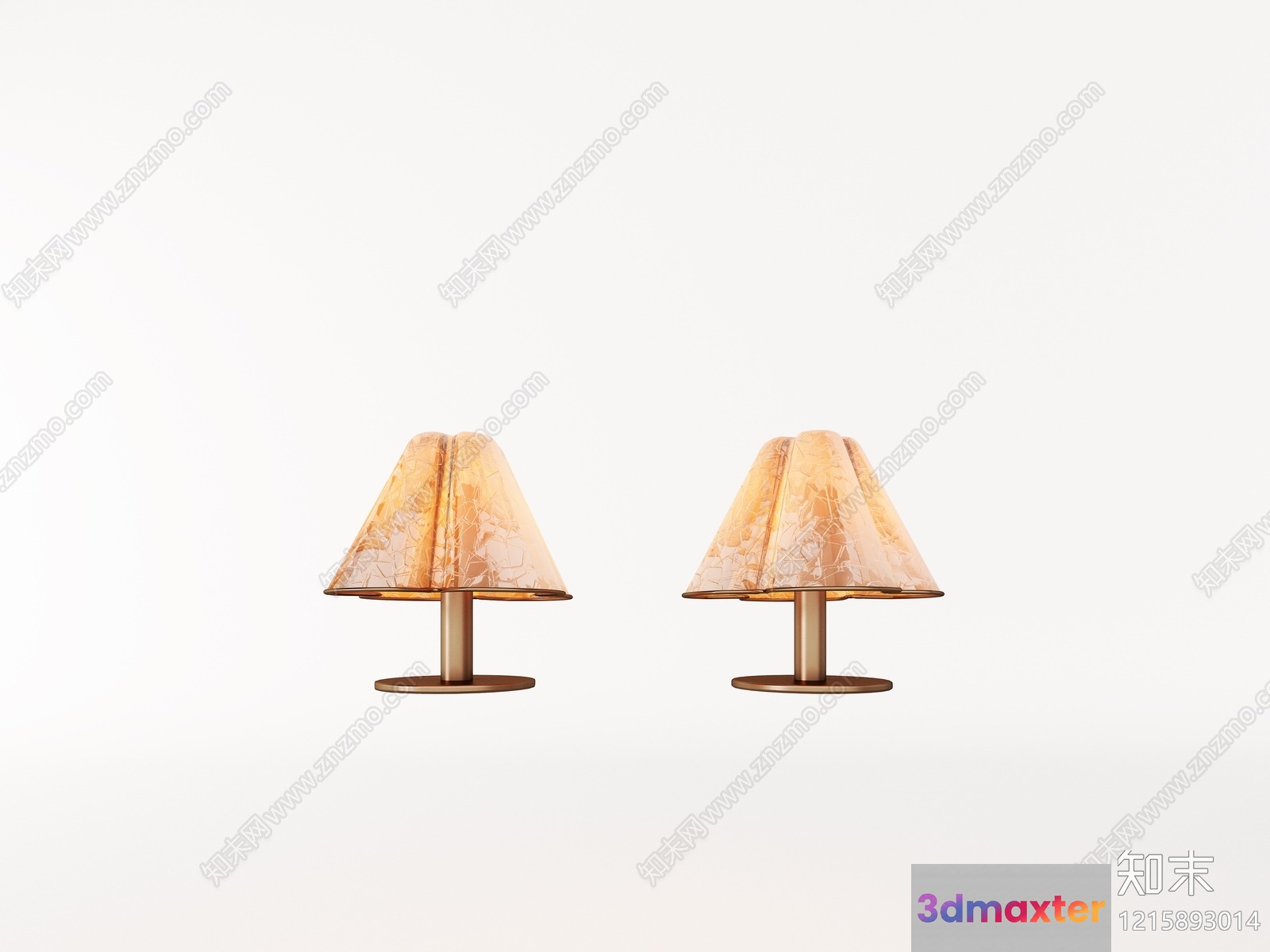 Gold Table Lamps 3D Model - 14288 - VRAY Render