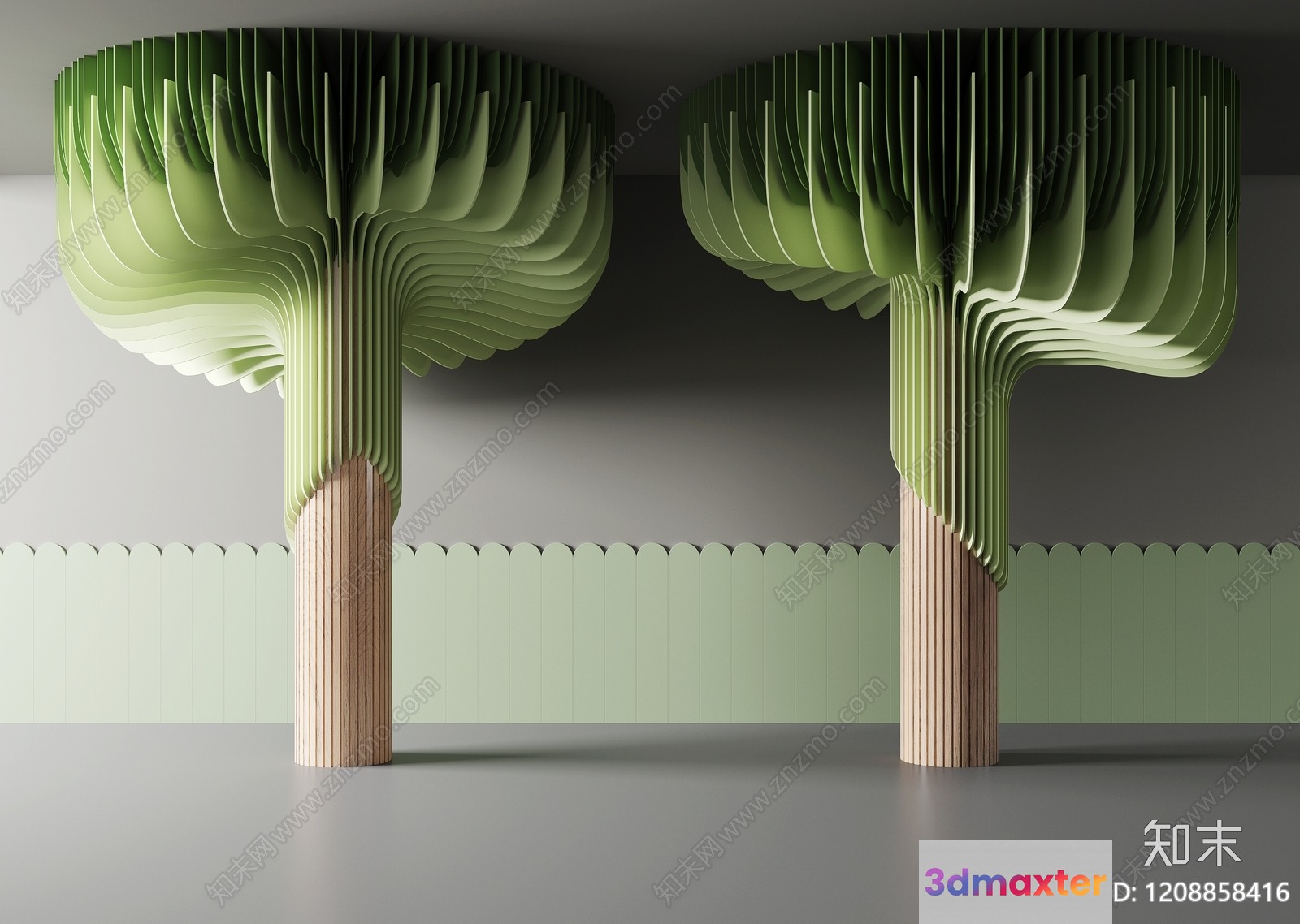 Abstract Tree Sculptures 3D Model - 12284 - VRAY Render