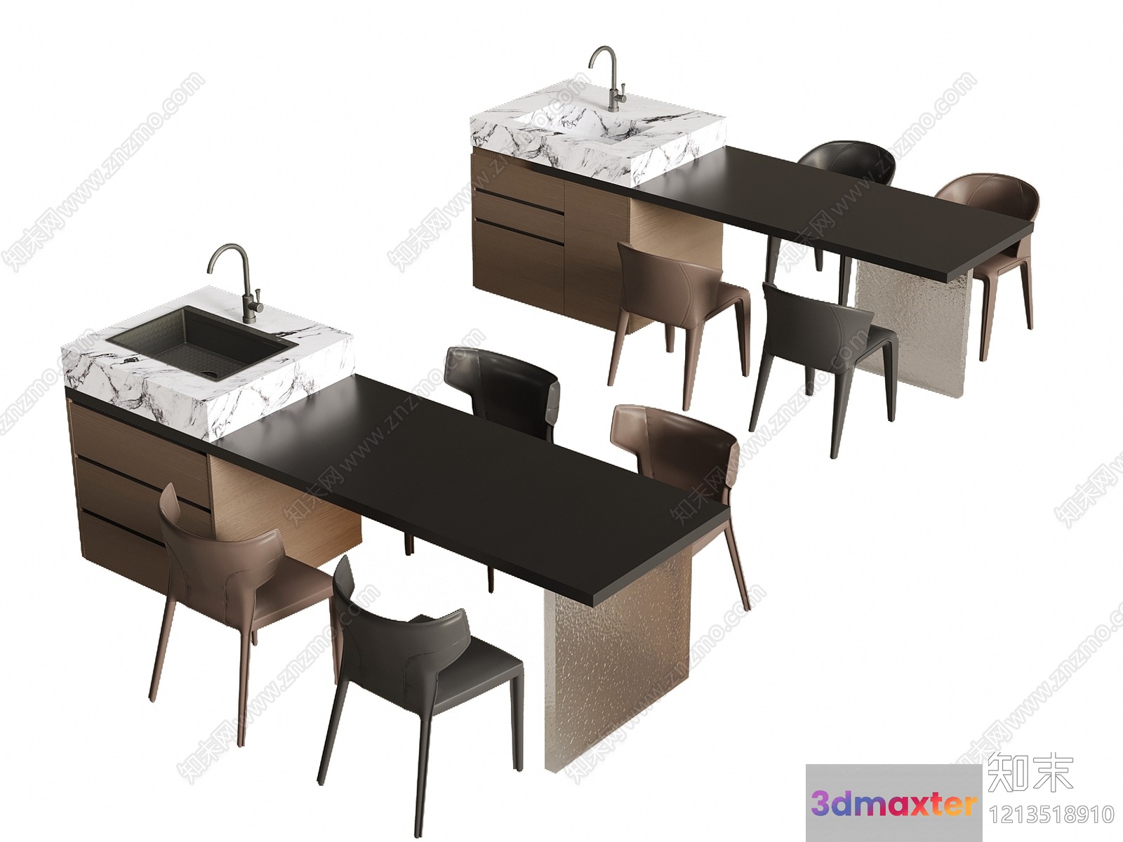 Modern Office Furniture 3D Model - 8004 - VRAY Render