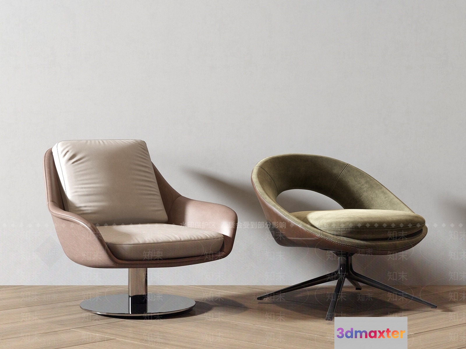 Two Chairs 3D Model - 438 - VRAY Render