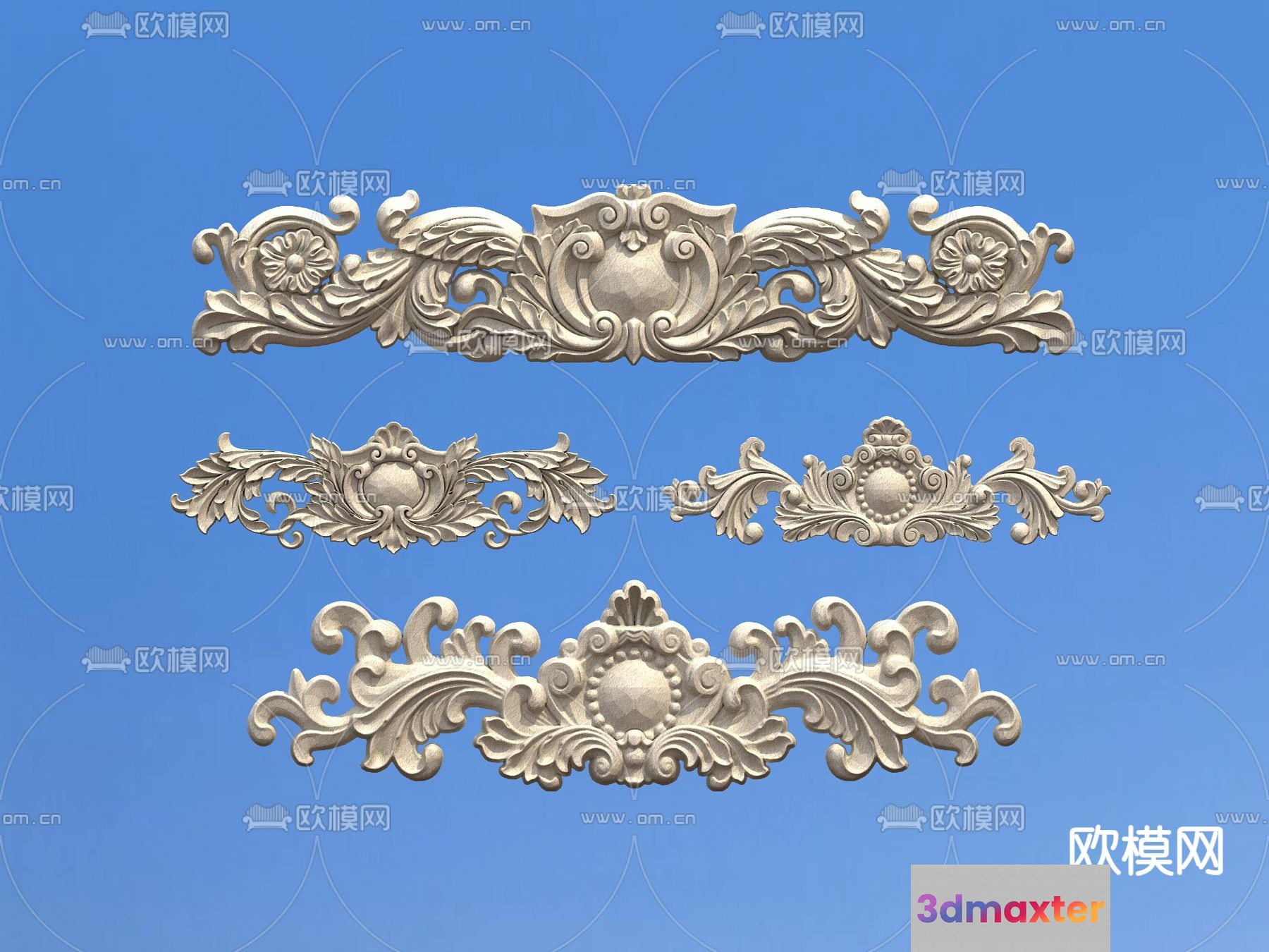 Ornate Decorative Design 3D Model - 10077 - VRAY Render