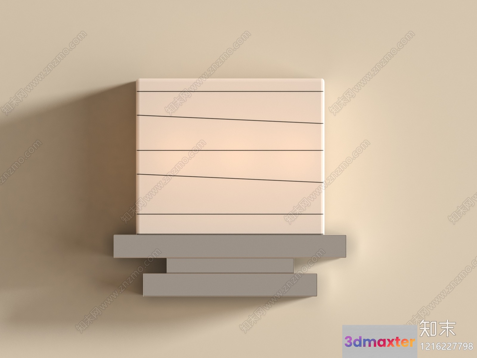 Modern Beige Wall Shelf 3D Model - 15025 - VRAY Render