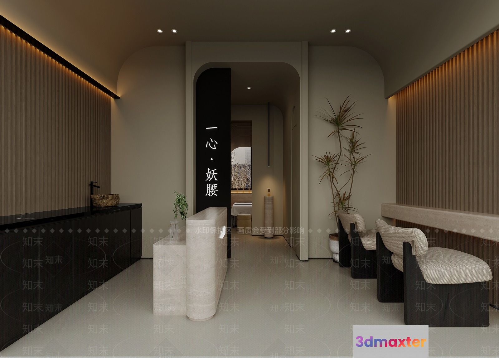Modern Spa Interior 3D Model - 10129 - VRAY Render