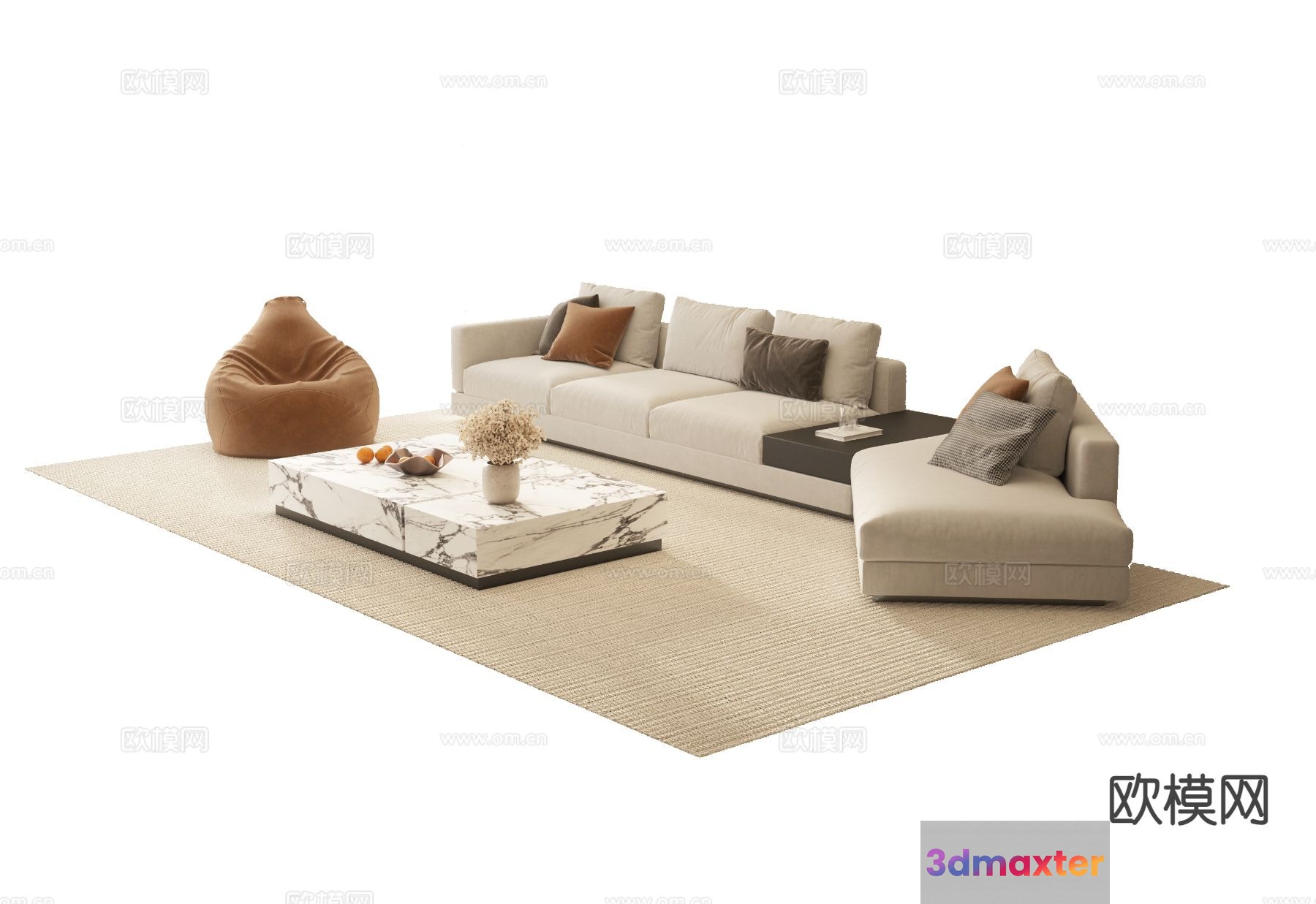 Modern Living Room 3D Model - 15444 - VRAY Render