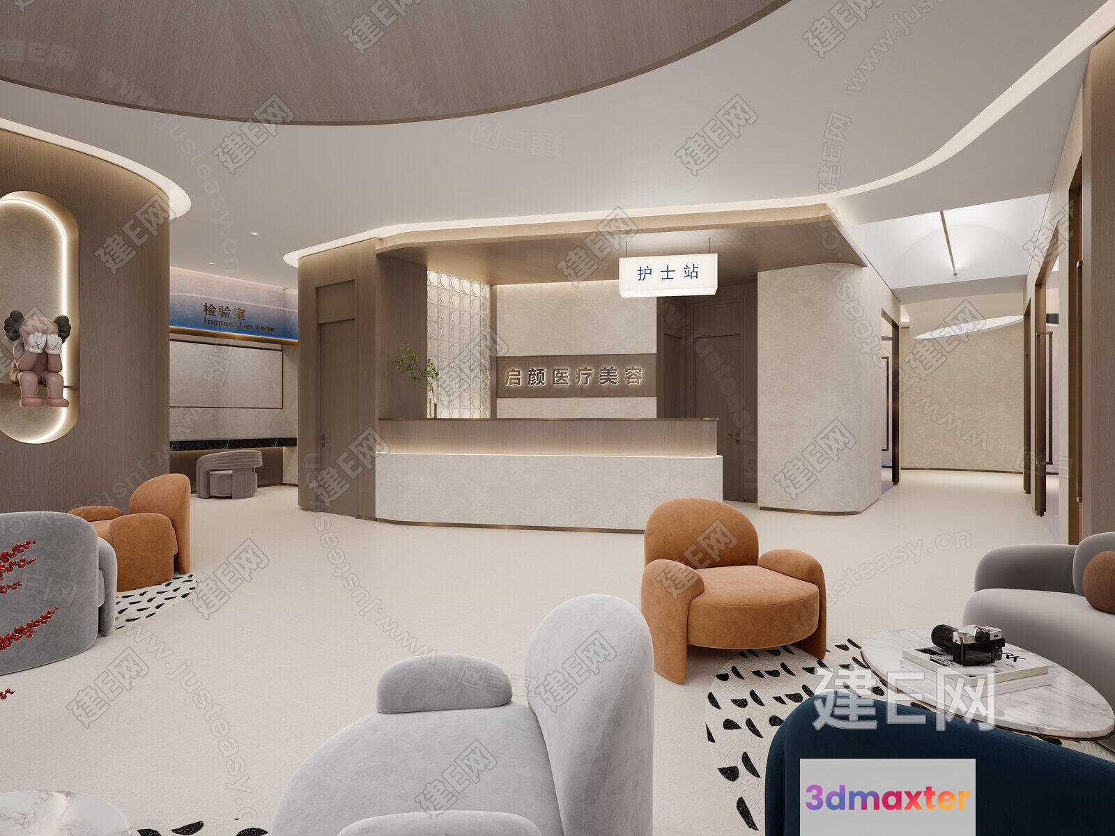 Modern Office Space 3D Model - 16369 - VRAY Render