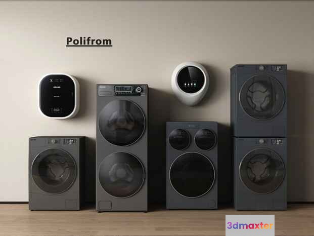 Modern Washing Machines 3D Model - 22439 - VRAY Render