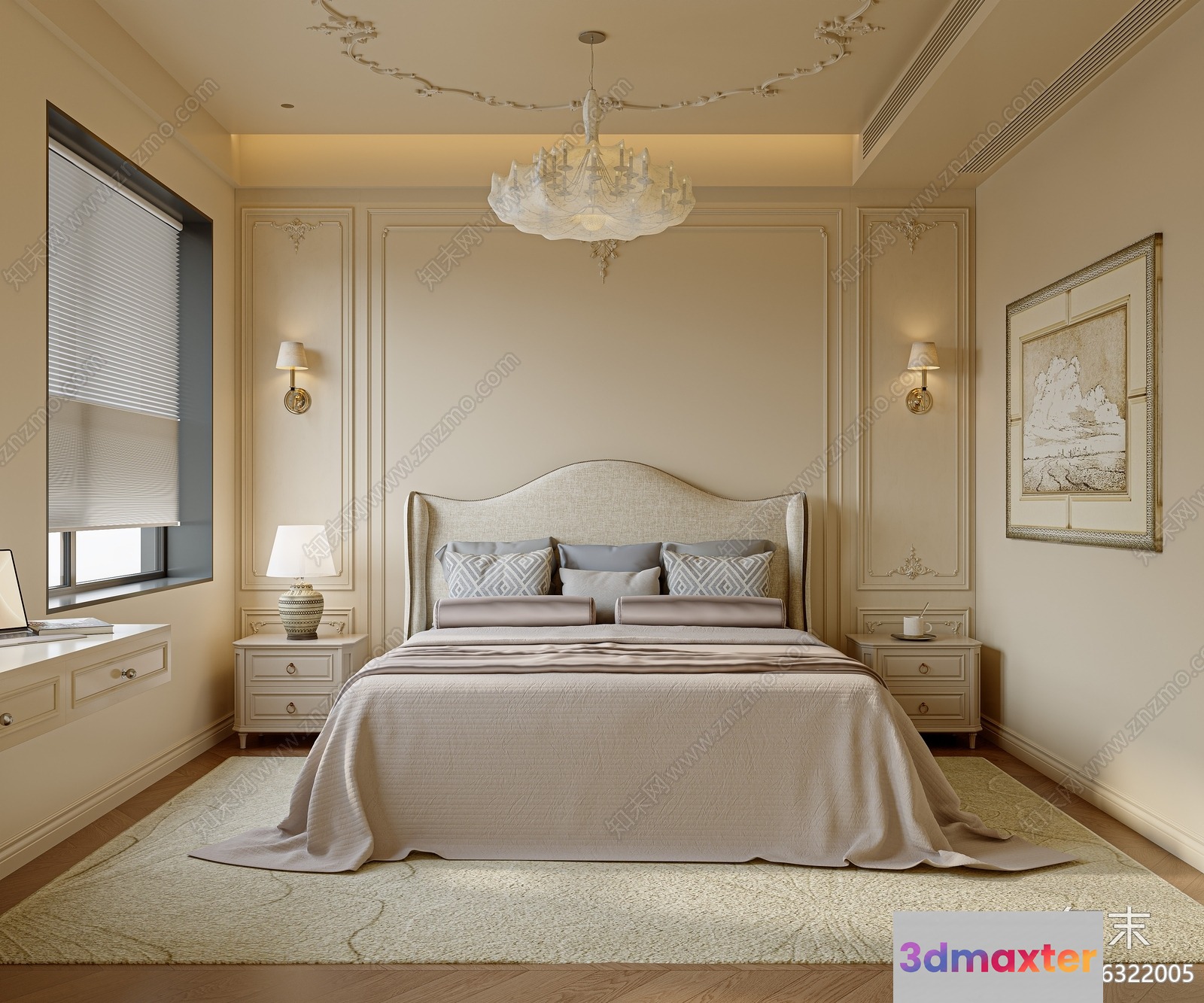 Cozy Bedroom 3D Model - 11622 - VRAY Render