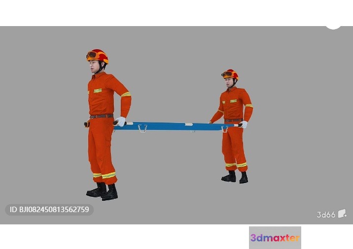 Two Men In Orange Uniforms 3D Model - 3026 - VRAY Render