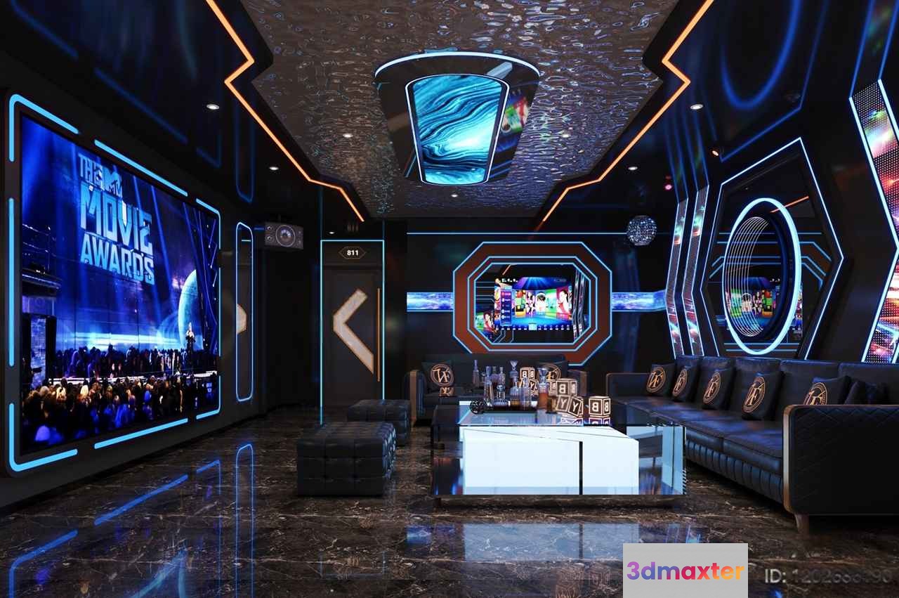 Modern Entertainment Room 3D Model - 6236 - CORONA Render