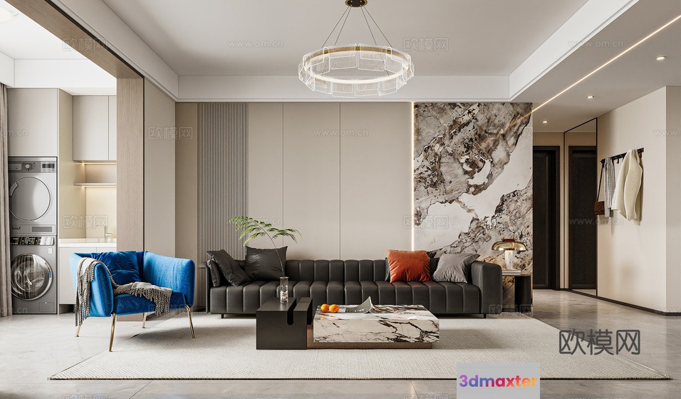 Modern Living Room 3D Model - 9622 - CORONA Render