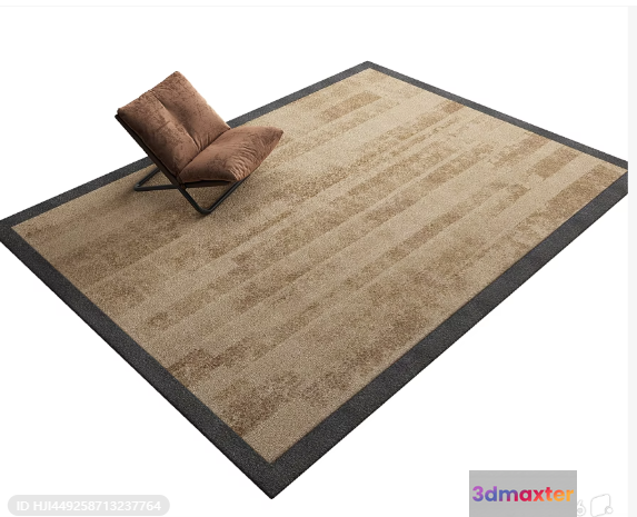 Brown And Tan Rug 3D Model - 19505 - VRAY Render