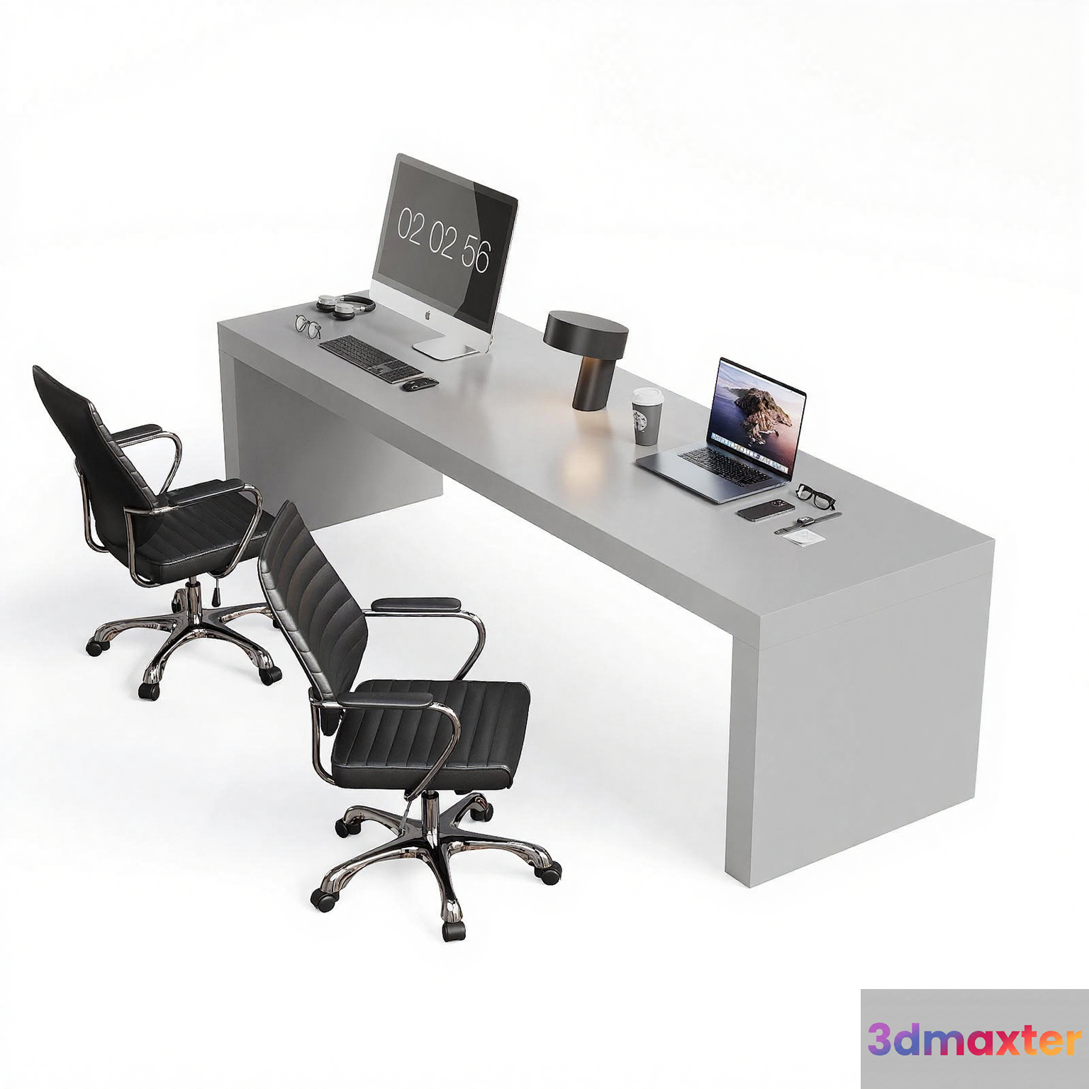 A Modern Office Desk 3D Model - 16196 - VRAY Render