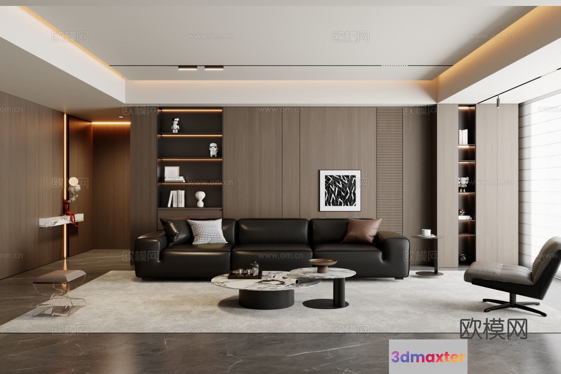 Modern Living Room 3D Model - 23137 - VRAY Render