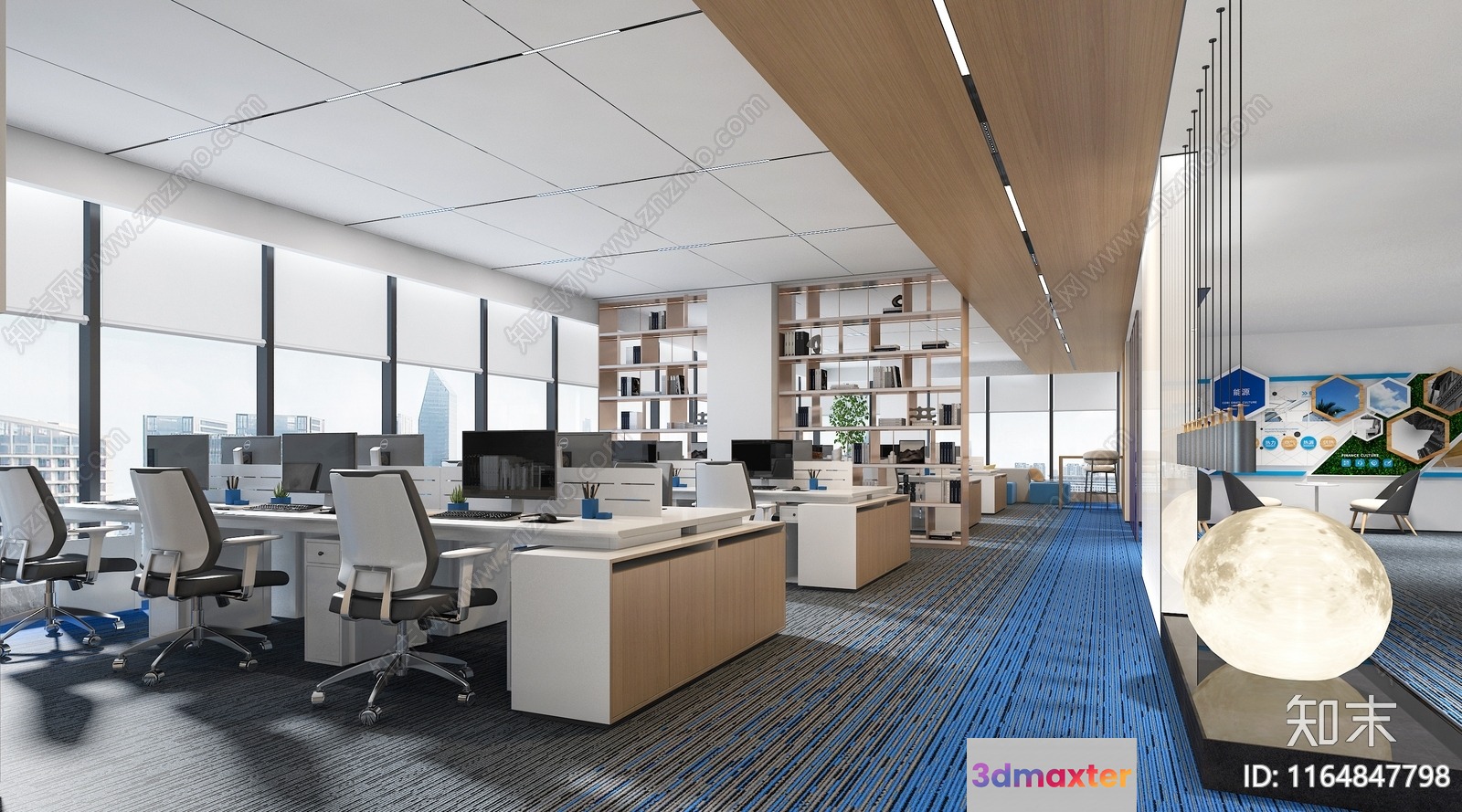 Modern Office Space 3D Model - 125 - VRAY Render