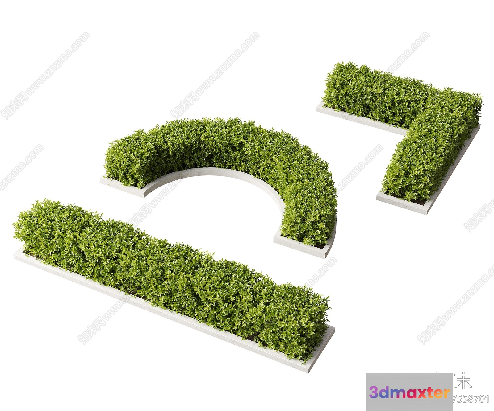 Green Planters 3D Model - 7407 - CORONA Render