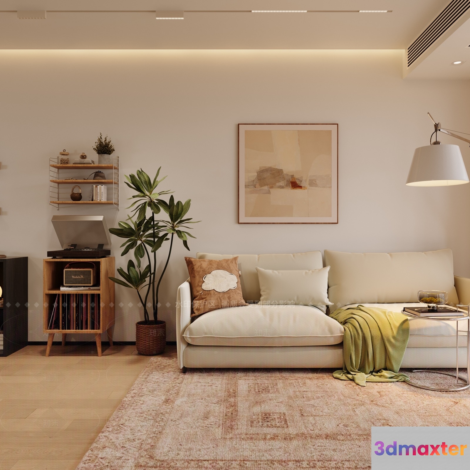 Cozy Living Room 3D Model - 20440 - VRAY Render
