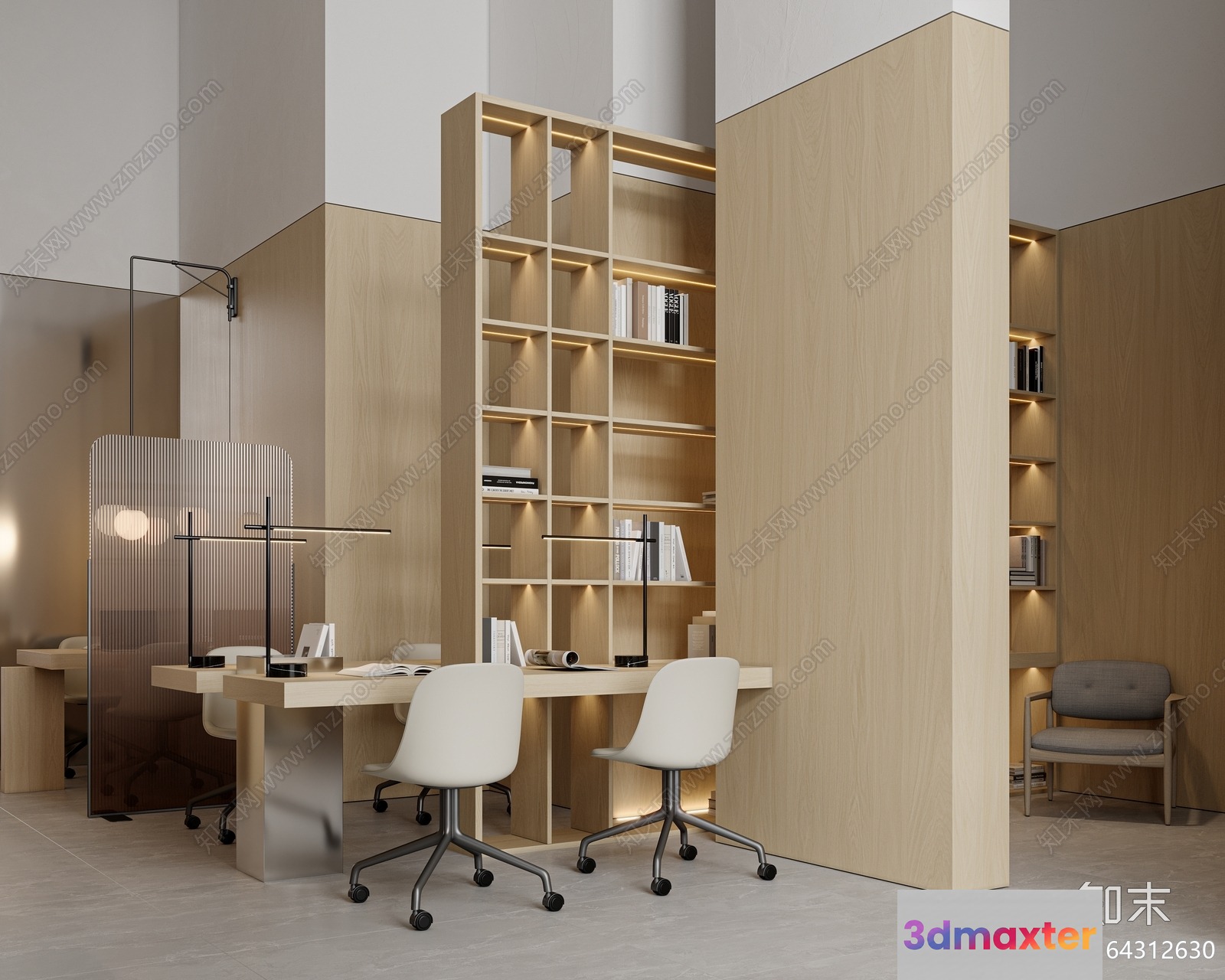 A Modern Office Space 3D Model - 14488 - VRAY Render
