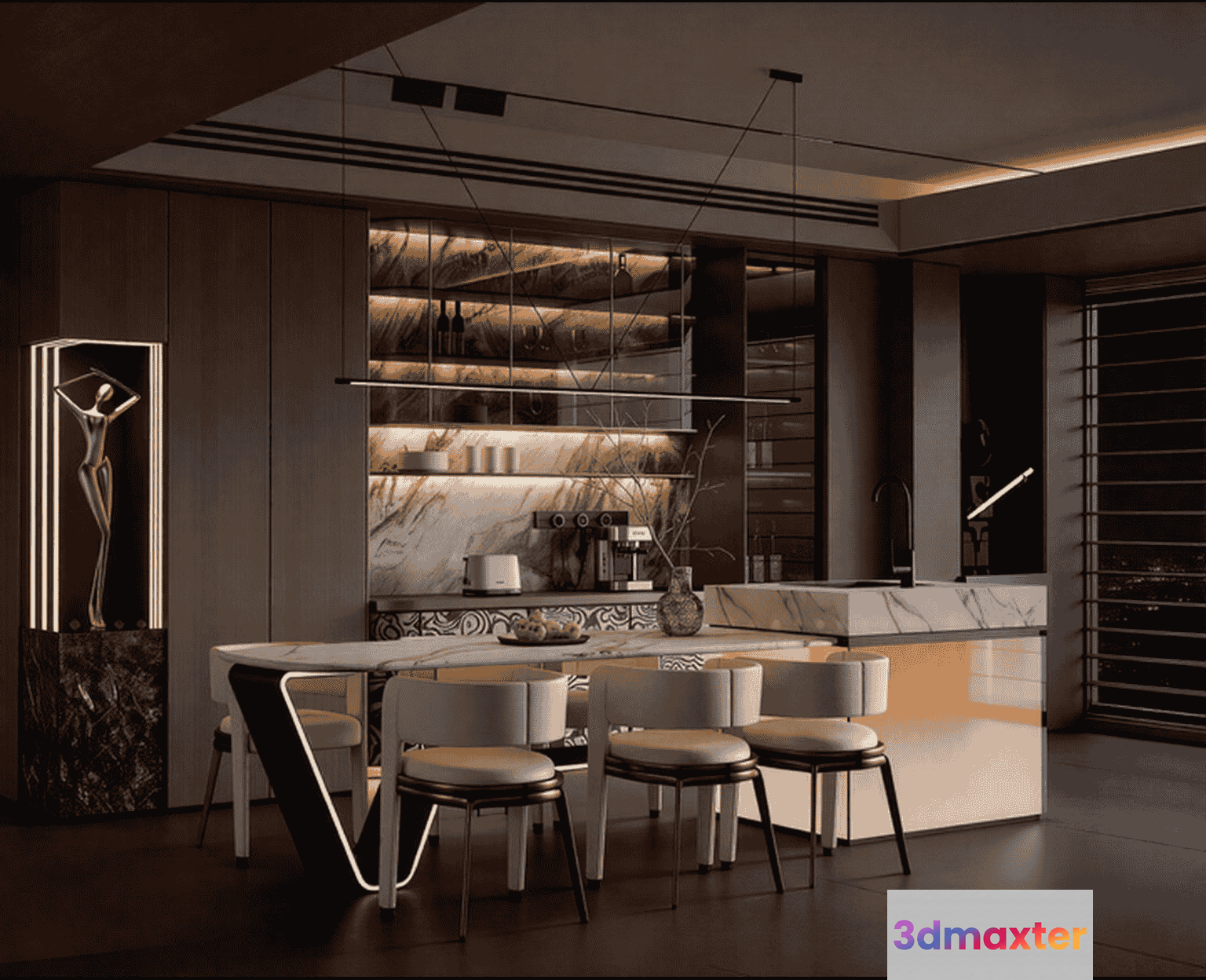 Modern Kitchen 3D Model - 10811 - VRAY Render