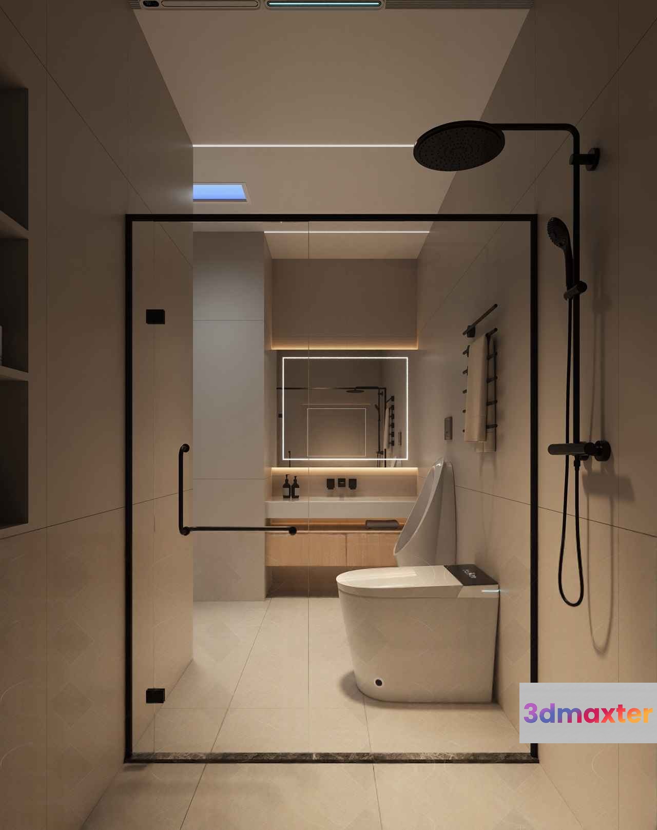 Modern Bathroom Design 3D Model - 7505 - VRAY Render