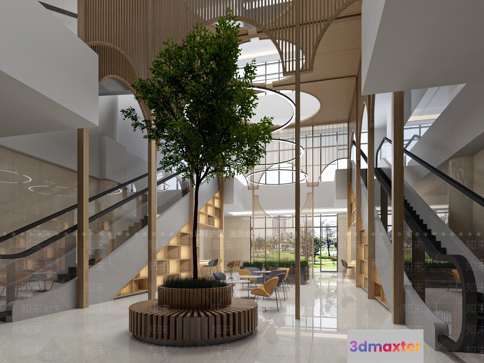 Modern Indoor Space 3D Model - 18852 - VRAY Render
