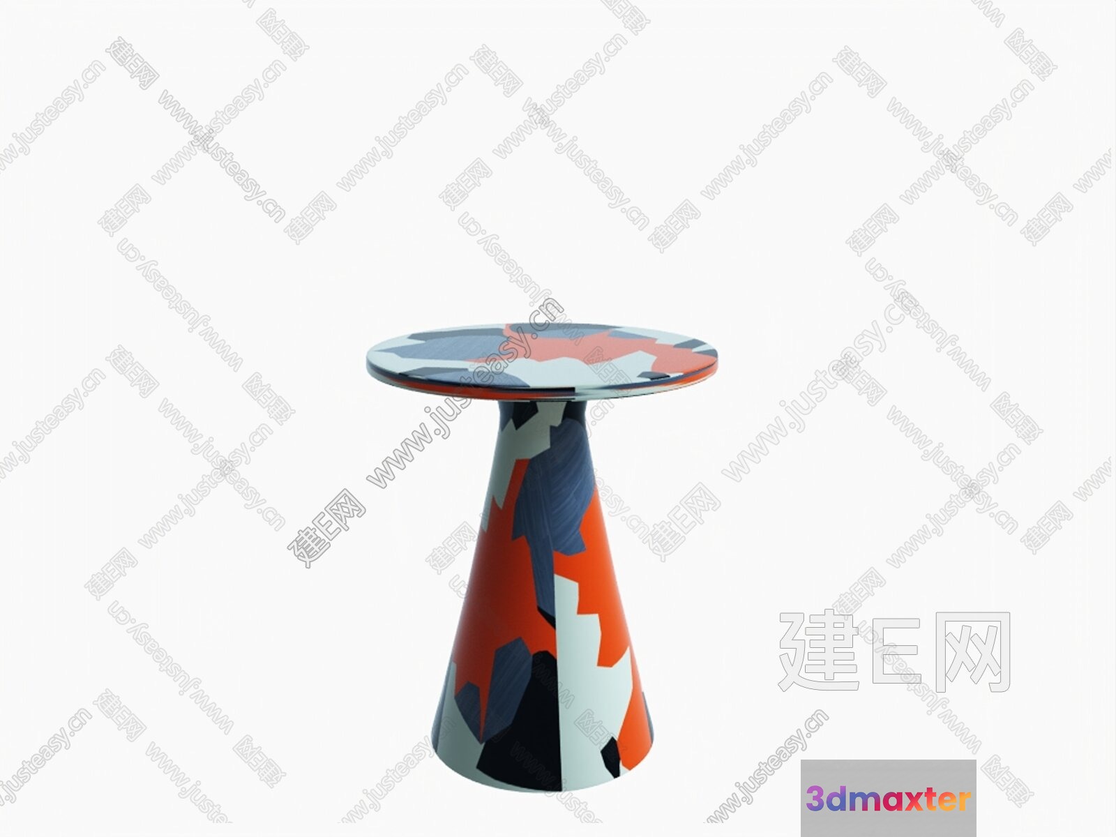 A Small Table With A Unique Design 3D Model - 1592 - VRAY Render