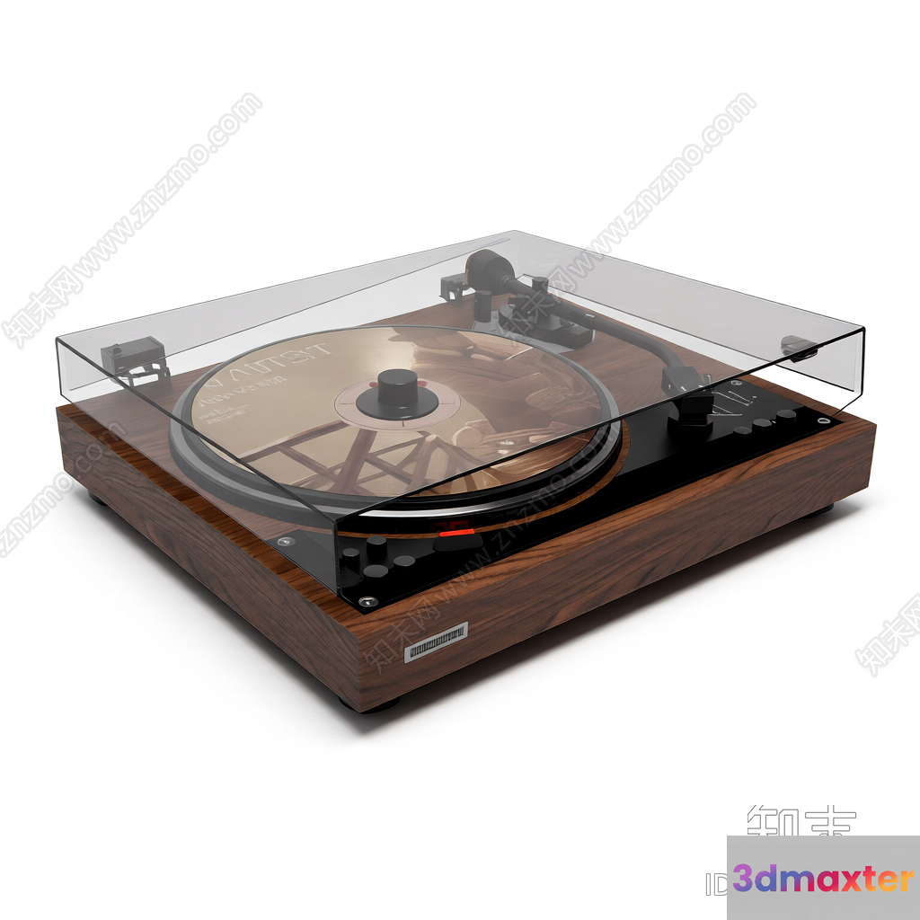 A Wooden Record Player 3D Model - 19238 - VRAY Render