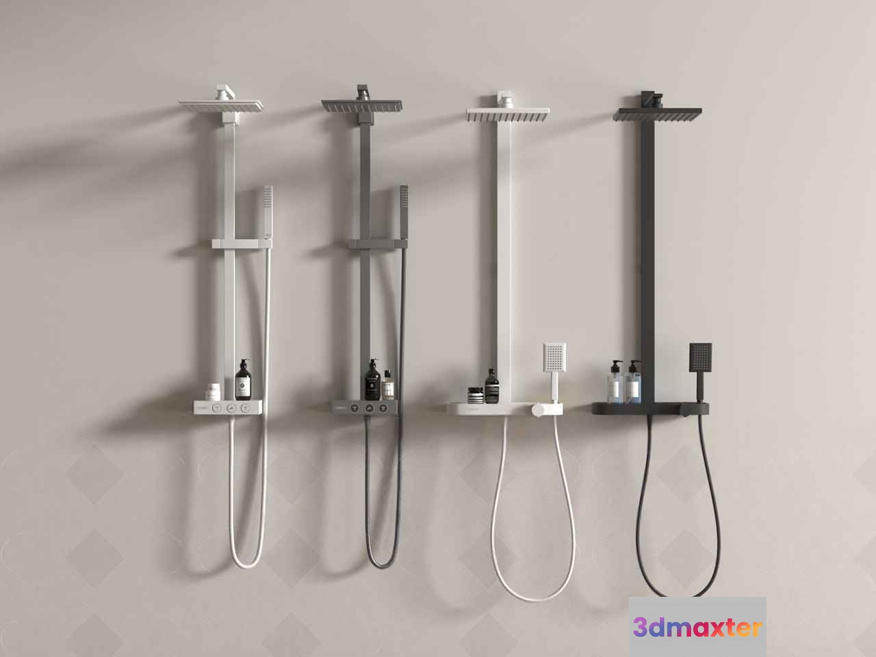 Modern Shower System 3D Model - 13224 - VRAY Render