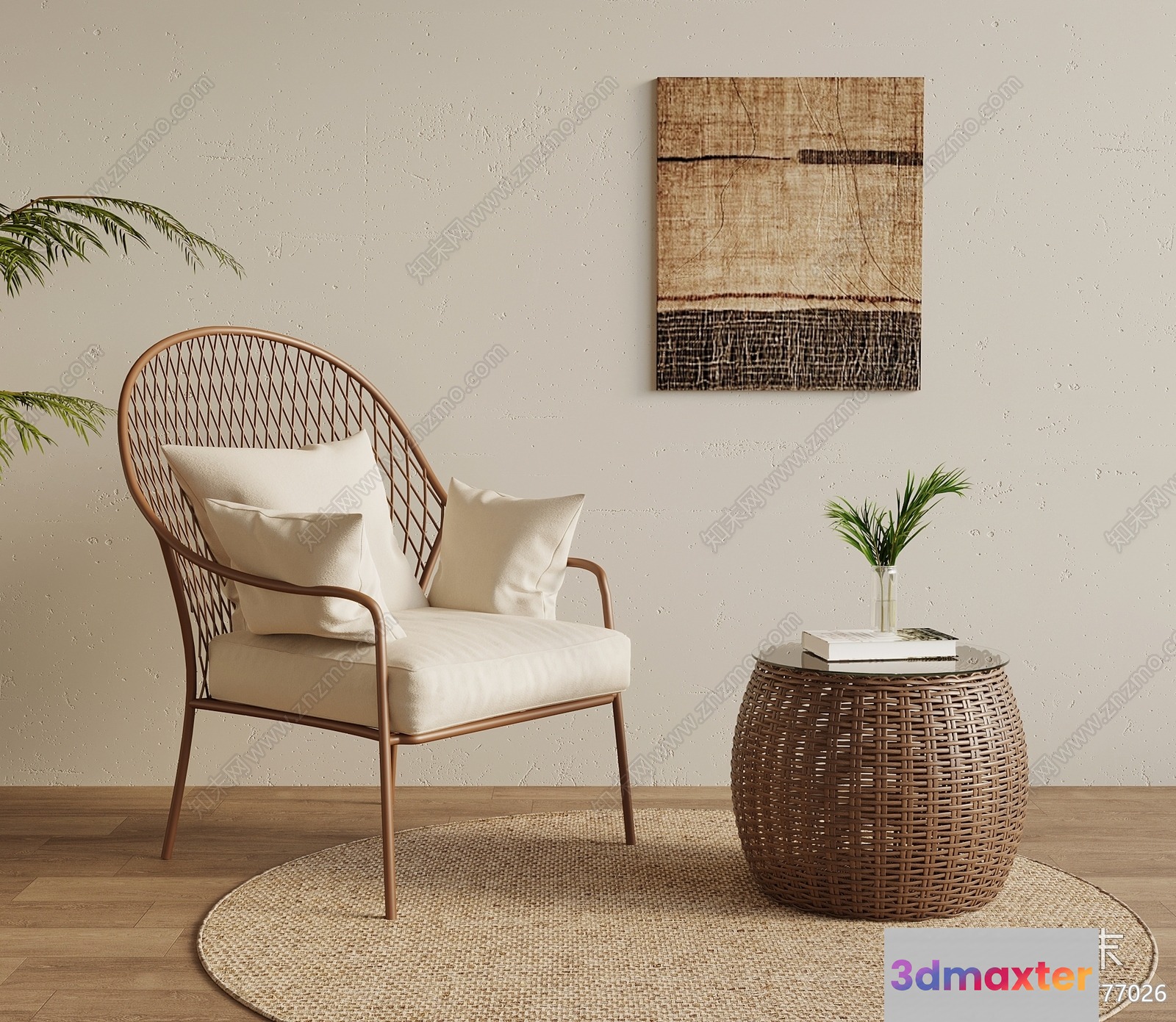 Rattan Chair 3D Model - 17489 - VRAY Render