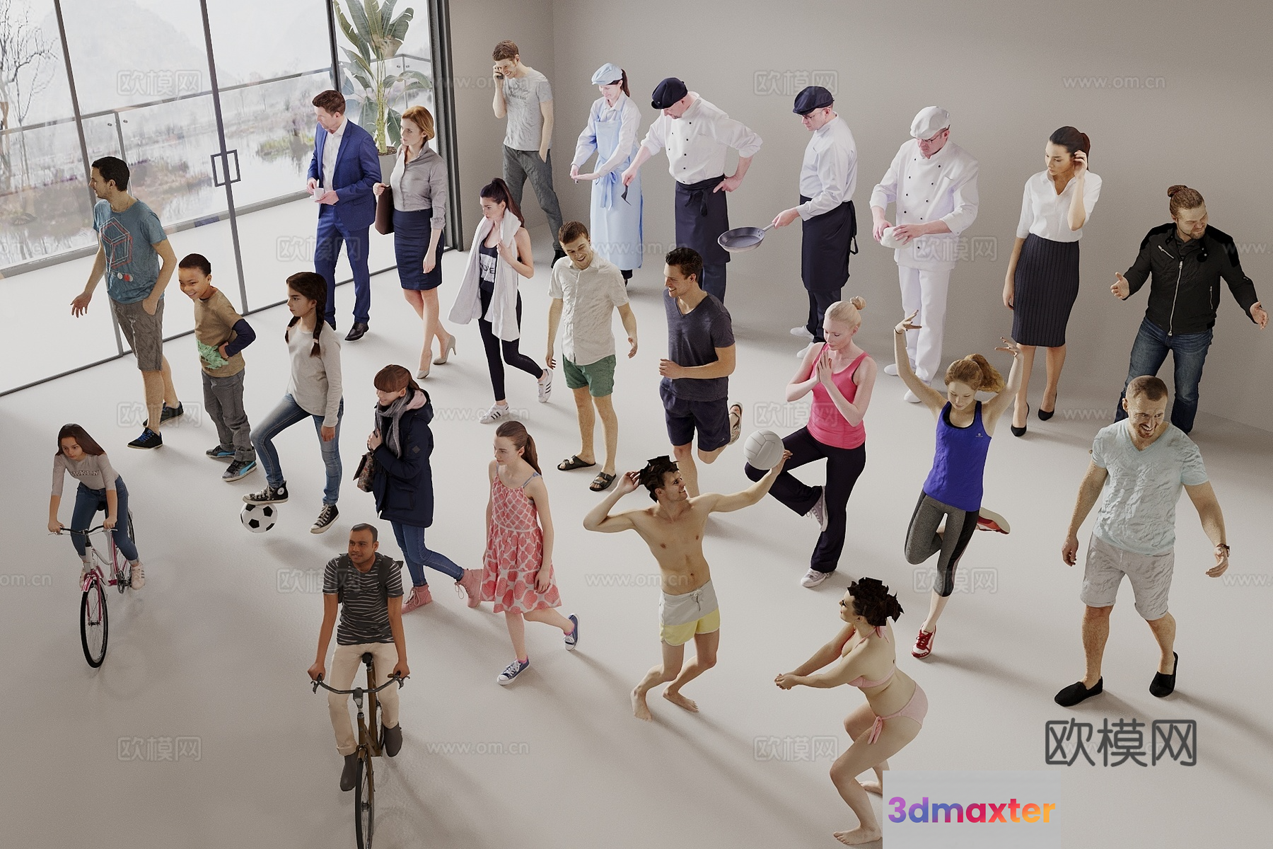 A Group Of People 3D Model - 15962 - VRAY Render