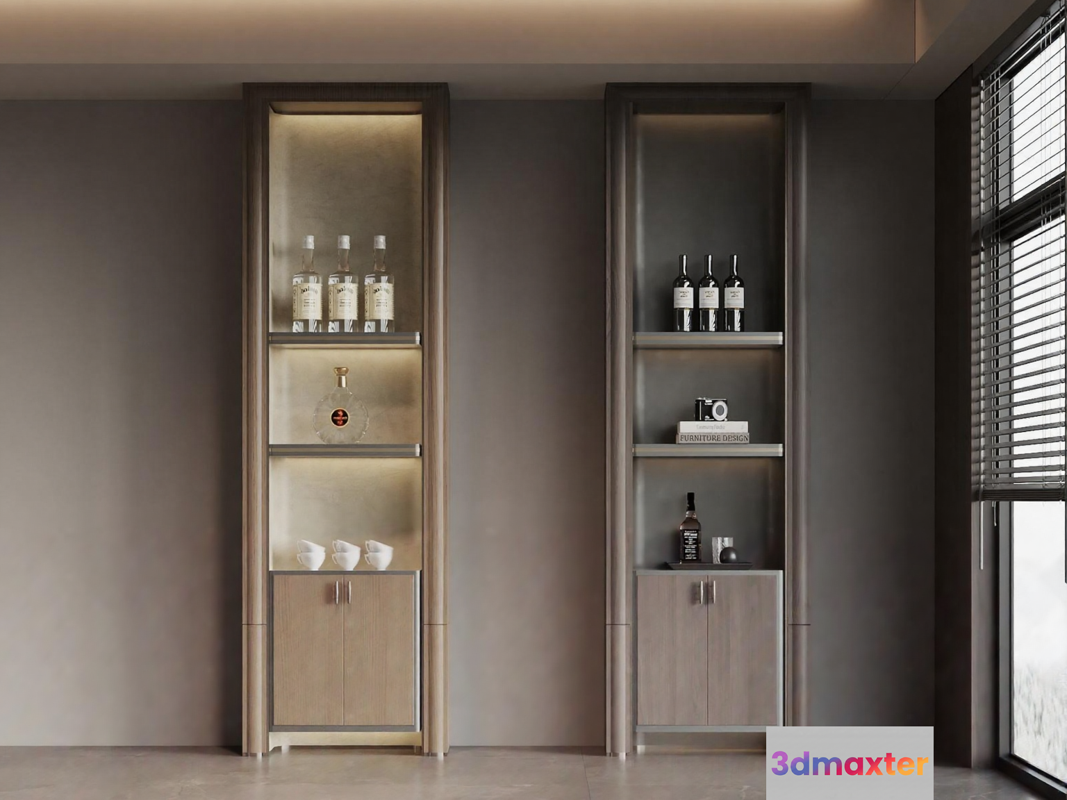 Modern Tall Cabinets 3D Model - 15073 - VRAY Render