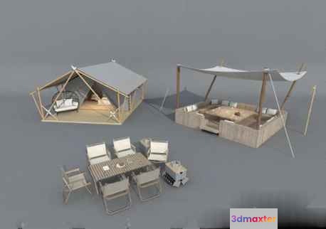 A 3D Rendering Of Outdoor Furniture 3D Model - 1212 - VRAY Render