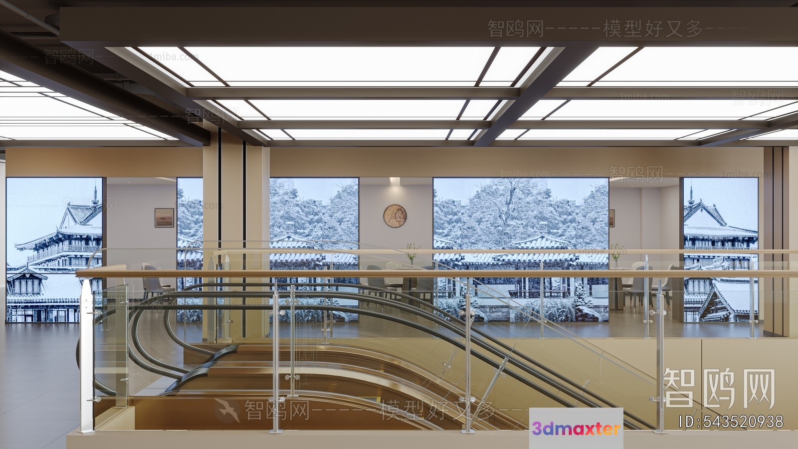 Modern Office Space 3D Model - 15425 - VRAY Render