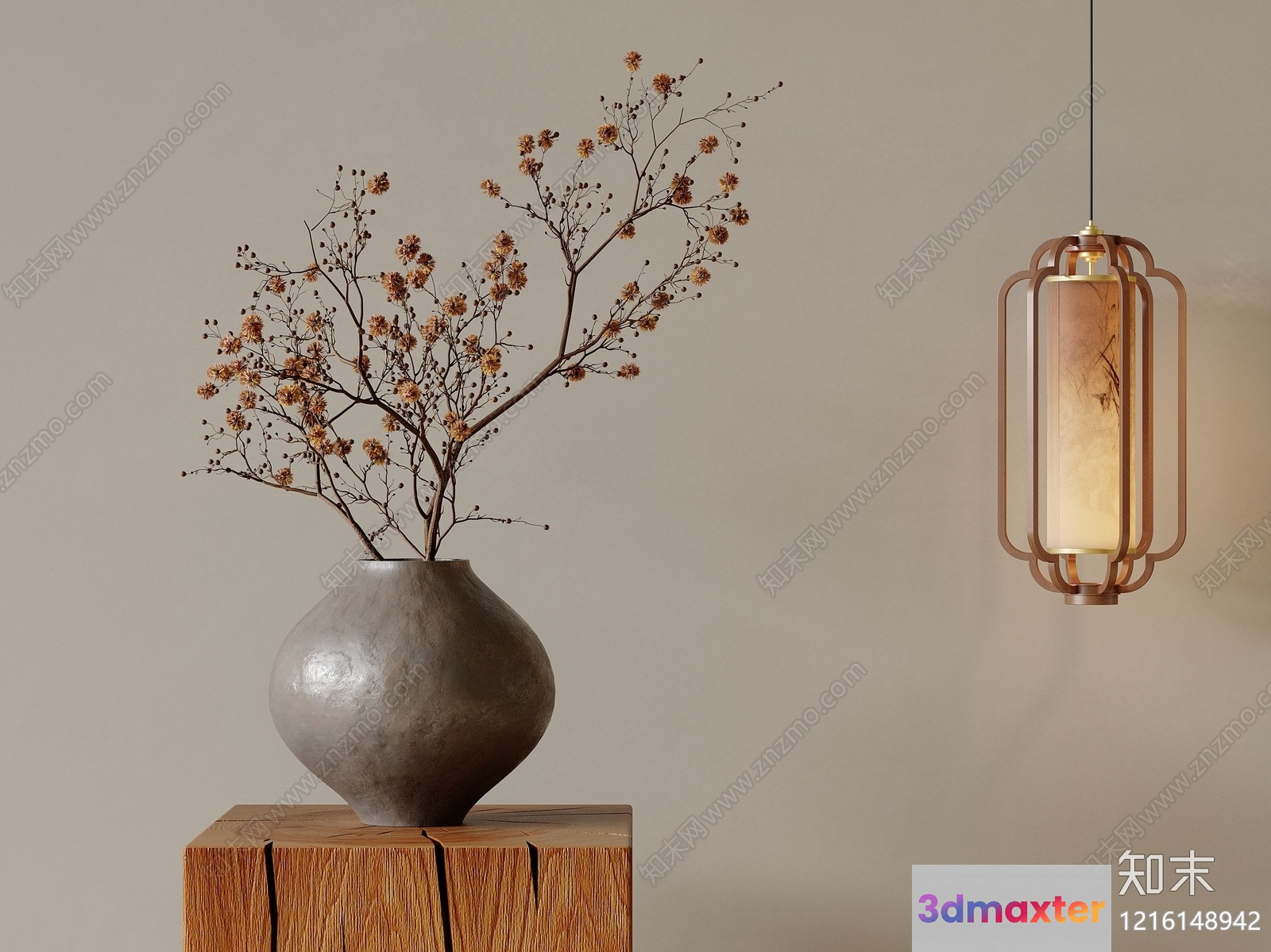 A Hanging Light Fixture 3D Model - 13438 - VRAY Render