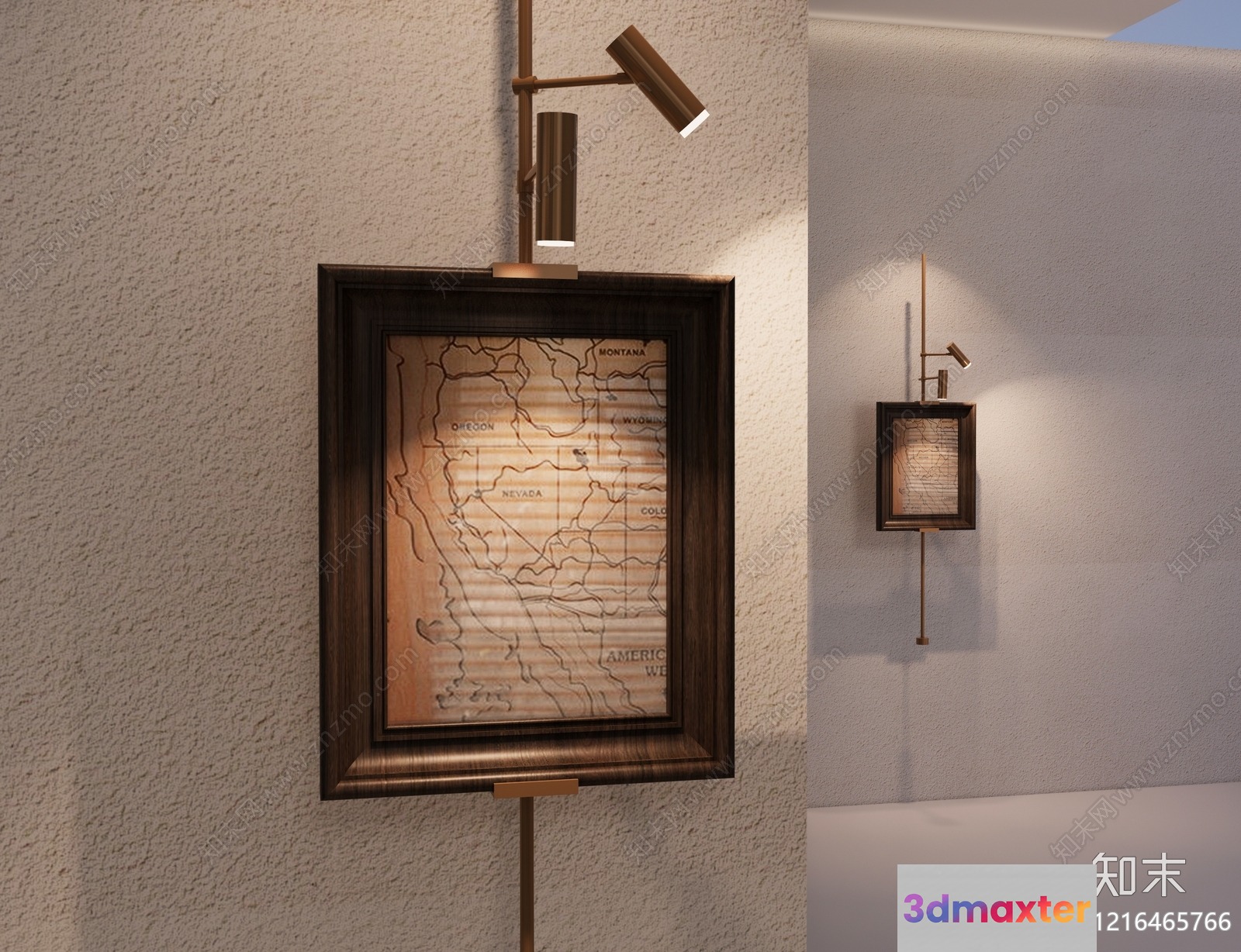 Gold Light Fixture 3D Model - 15796 - VRAY Render