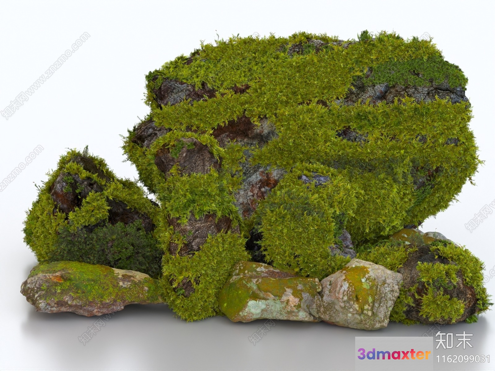 Rocks Covered In Moss 3D Model - 16231 - VRAY Render