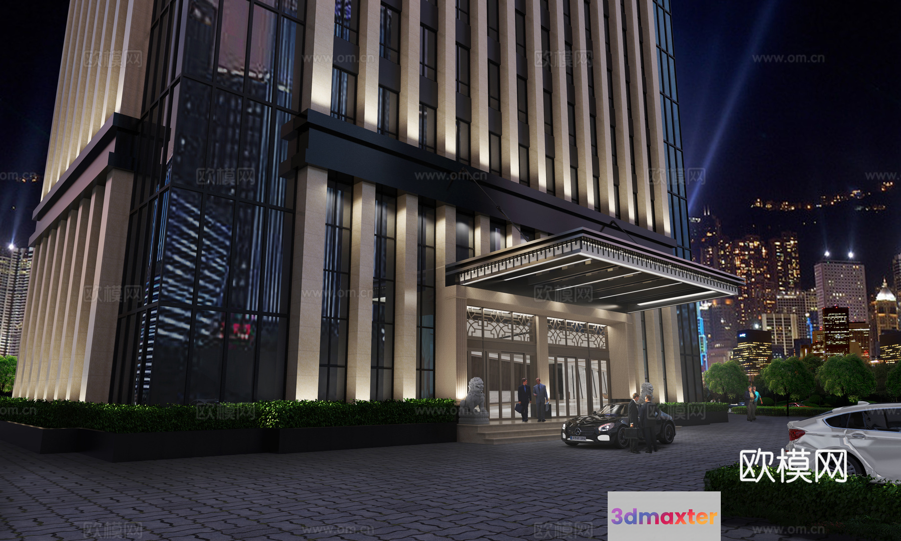 A Building With A Modern Design 3D Model - 2210 - VRAY Render