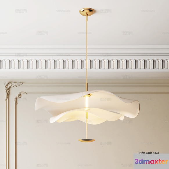 Gold Light Fixture 3D Model - 13299 - VRAY Render