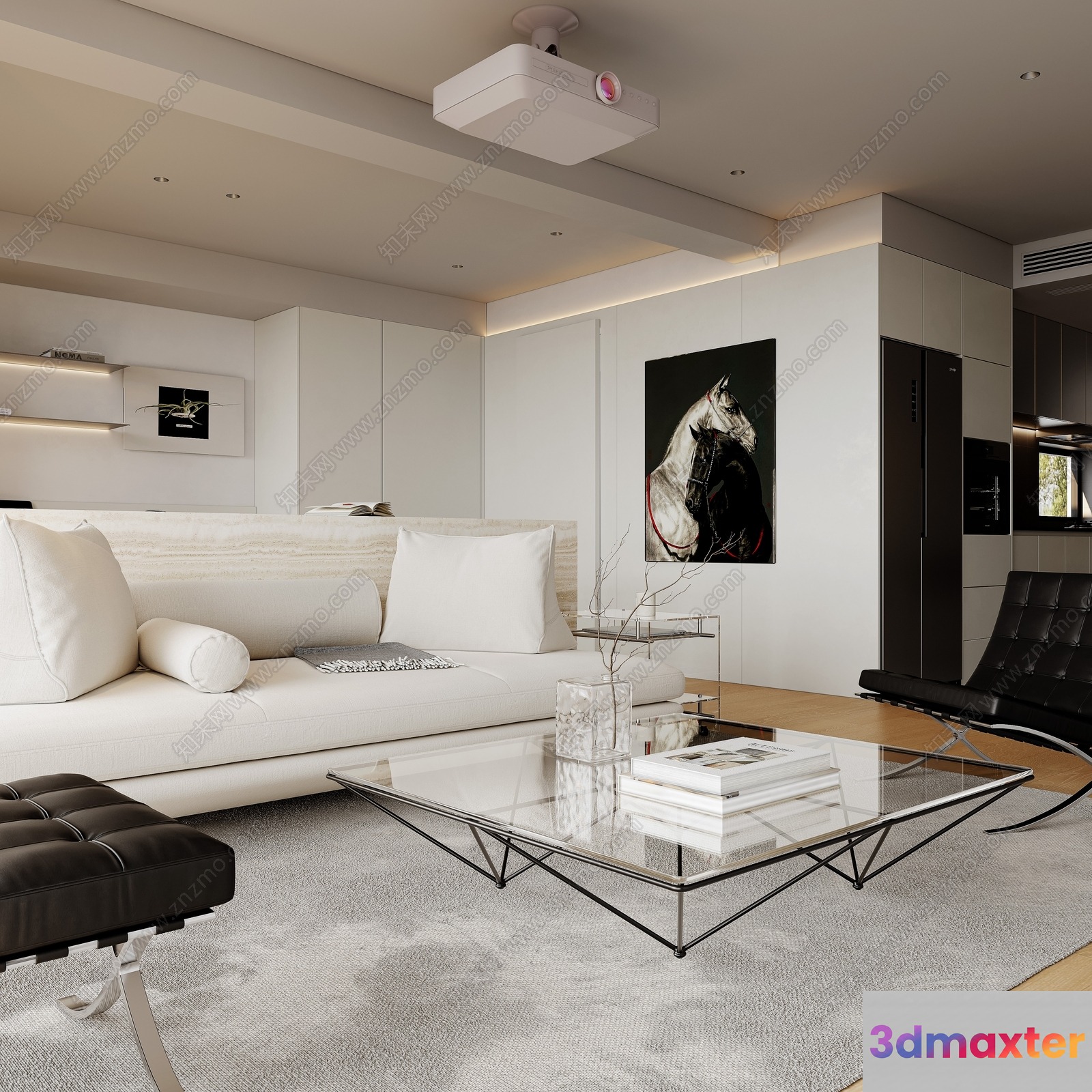 Modern Living Room 3D Model - 6914 - VRAY Render