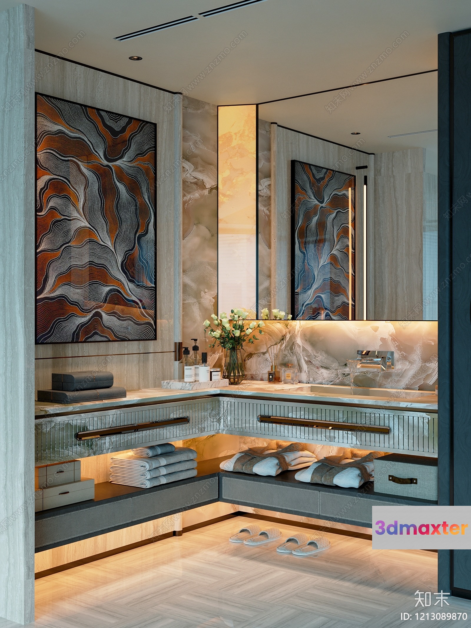 Modern Bathroom Vanity 3D Model - 7227 - VRAY Render