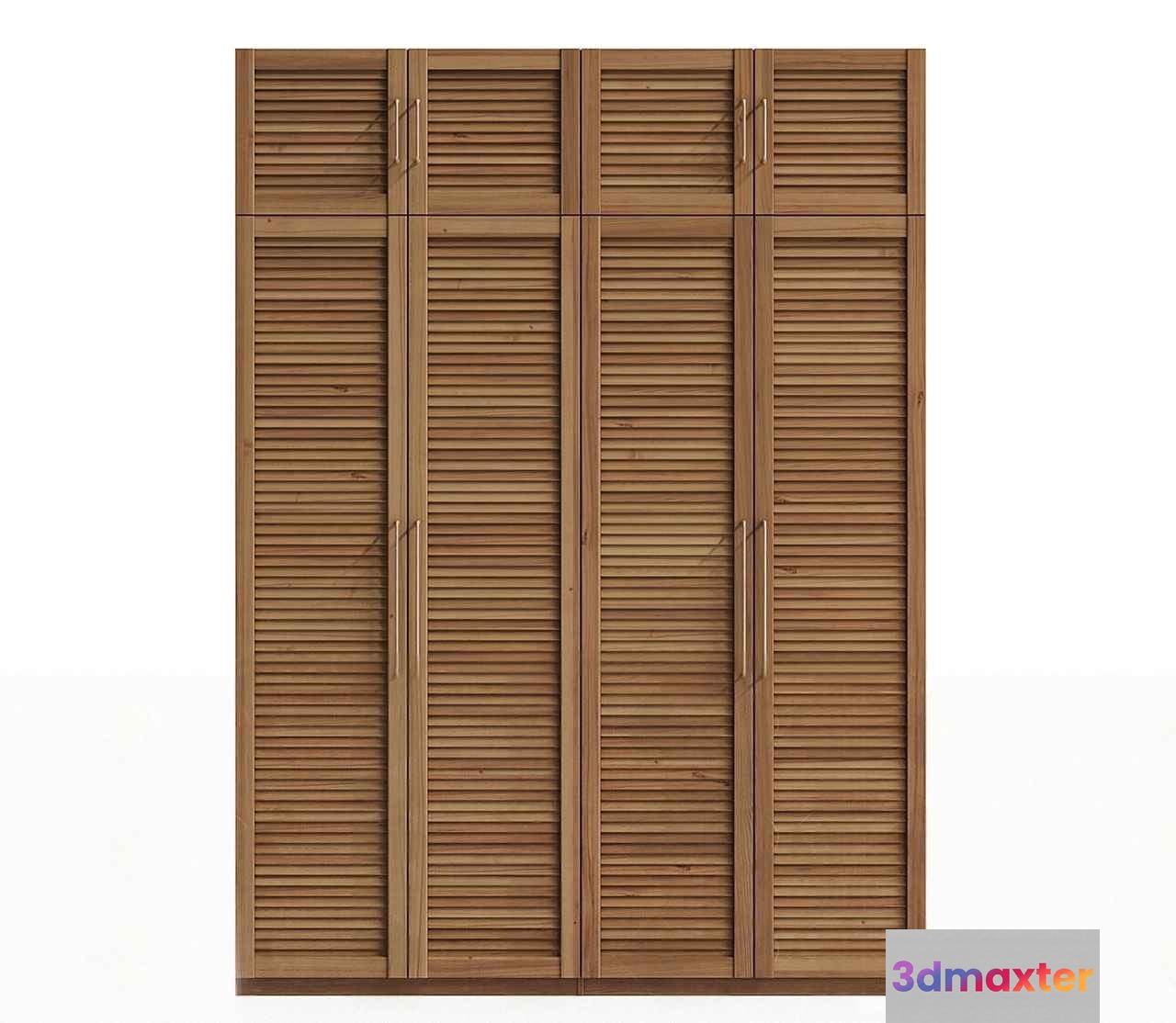 A Wooden Closet With Slatted Doors 3D Model - 10408 - VRAY Render